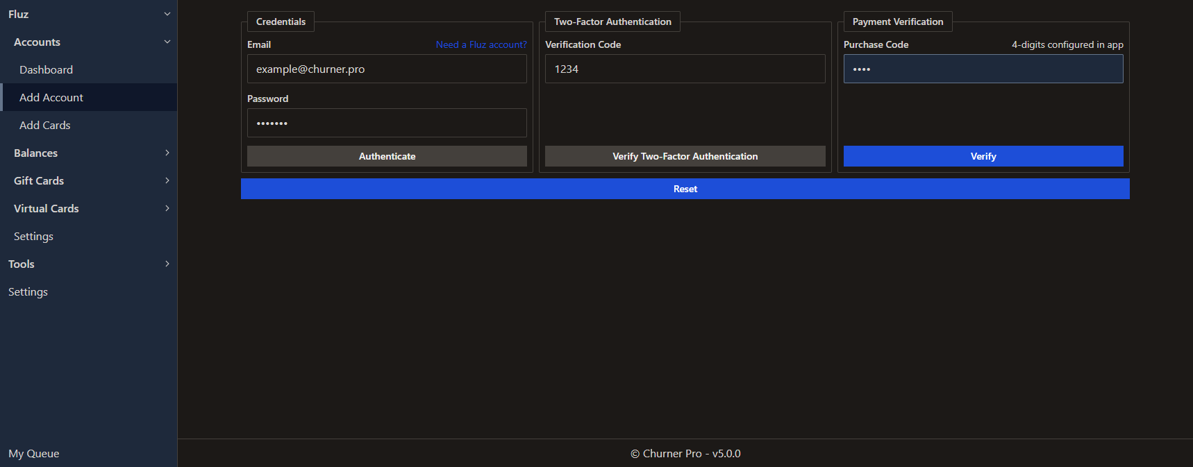 Entering a user's purchase code into the corresponding field
