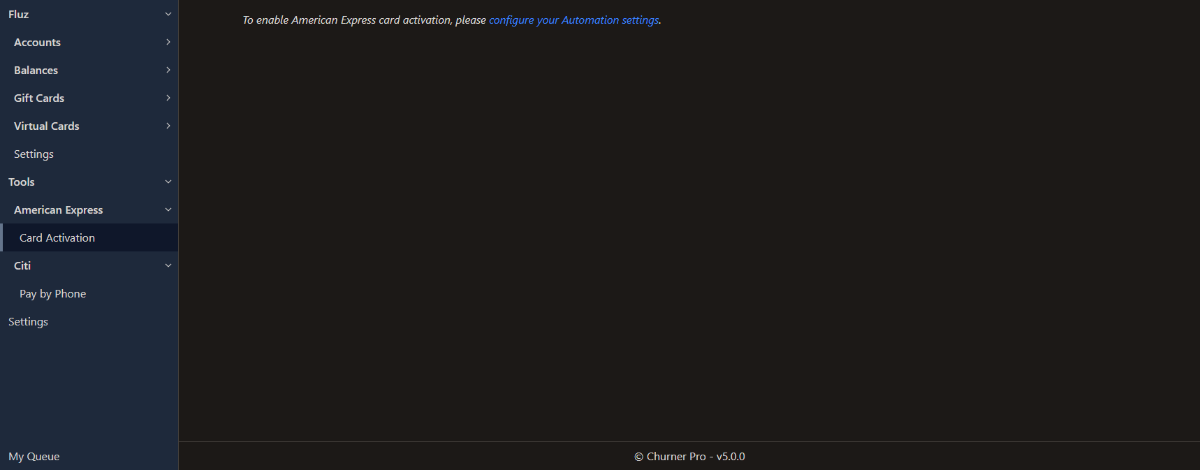 User has not configured automation settings